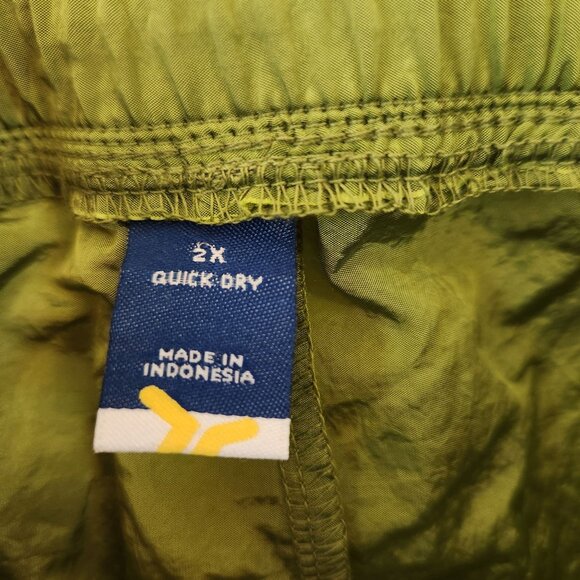 Mens Old Navy Quick-Dry Olive Green Shorts 2X With Elastic Waistband & Pockets - Picture 6 of 8